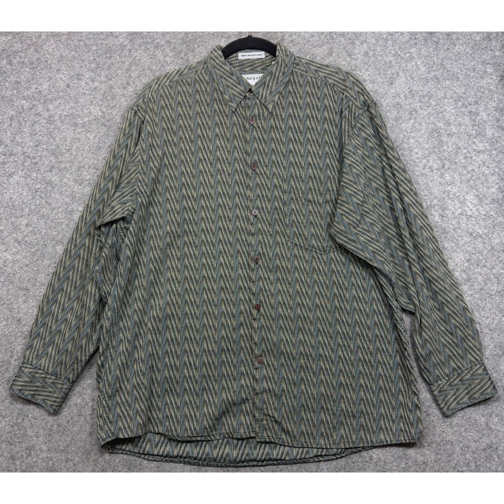 Jhane Barnes Multicolor Dress Shirt Japan Woven Long Sleeve Button Up‎ Mens L